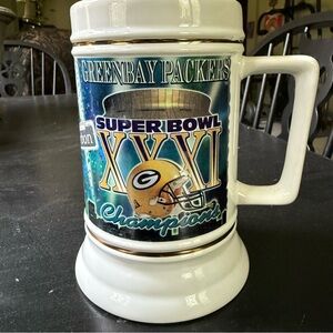 Green Bay Packers Super Bowl XXXI Commemorative Beer Stein or Mug Vintage 1997